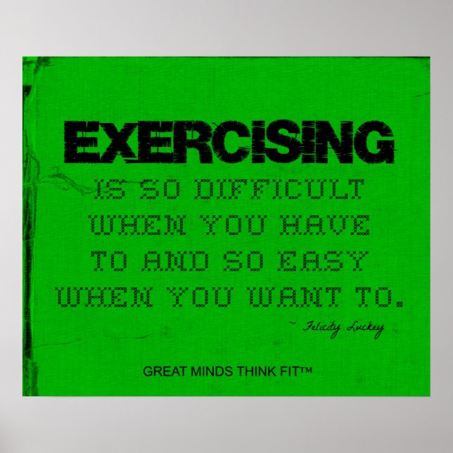 Póster Green Fitness Poster - ¡Ejercicio! (Frente)