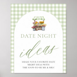 Póster Green Fresh Off The Market Date Night Ideas Rótulo