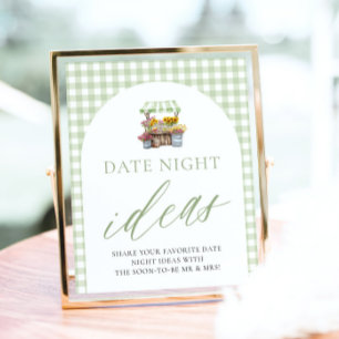 Póster Green Fresh Off The Market Date Night Ideas Rótulo
