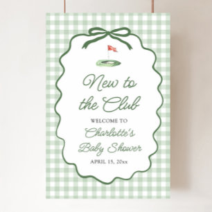 Póster Green Golf Nuevo en el Club Baby Shower Bienvenido
