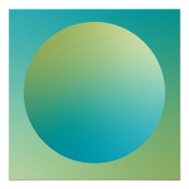 Póster Green Gradient Circle Vignette Abstract Design
