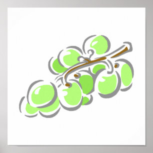 Póster Green Grapes Bunch