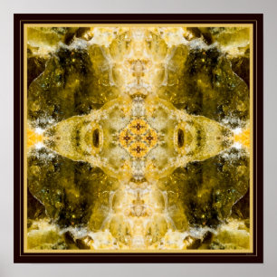 Póster Green grenade I gemstone fractal art poster