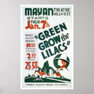 Póster Green Grow the Lilacs 1937 WPA