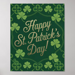 Póster Green Happy St. Patrick's Day Poster