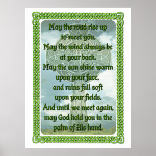 Póster Green Irish Blessing