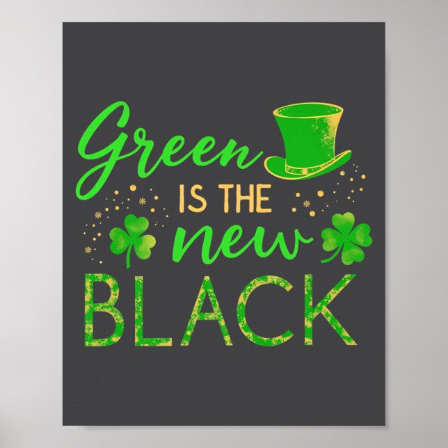 Póster Green Is The New Black - St. Patrick’s Day Shamroc (Frente)