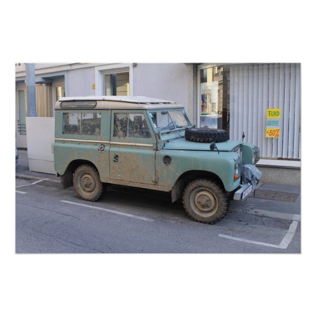 Póster Green Land Rover (Anverso)