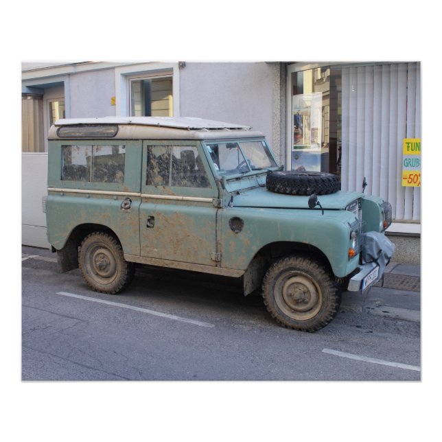 Póster Green Land Rover (Anverso)