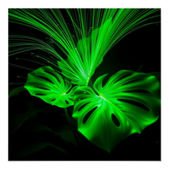 Póster green leaf art (Anverso)