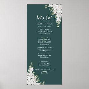 Póster Green Leaf Floral Gracias y menú Boda