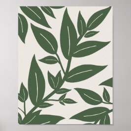 Póster Green Leaves Botanical