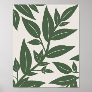 Póster Green Leaves Botanical