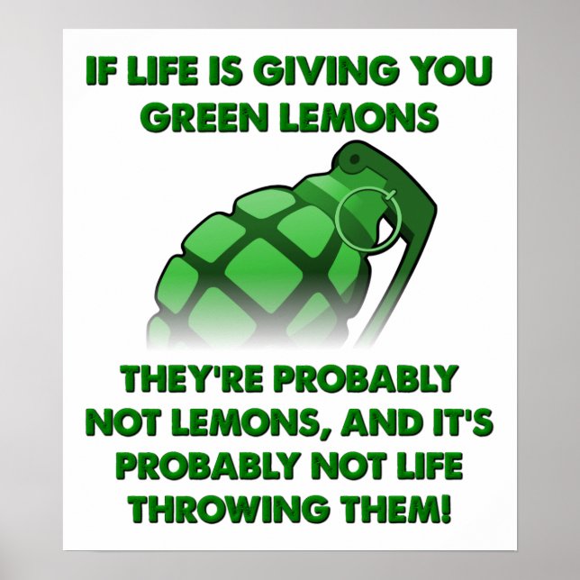 Póster Green Lemons Funny Poster (Frente)