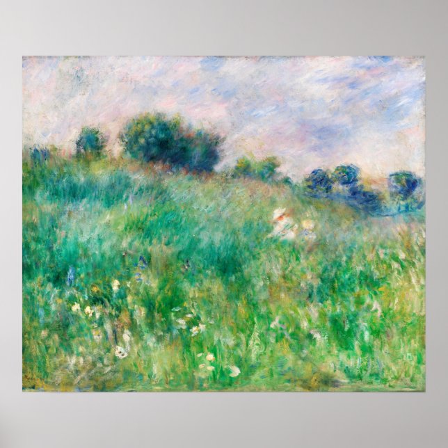Póster Green Meadow by Renoir Impressionist Painting (Frente)