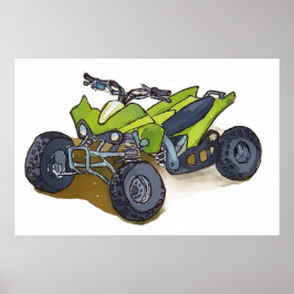 Póster Green off road adventure quadracycle 