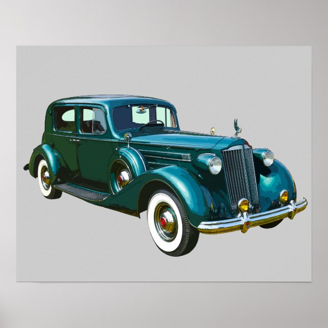 Póster Green Packard Luxury Car (Frente)