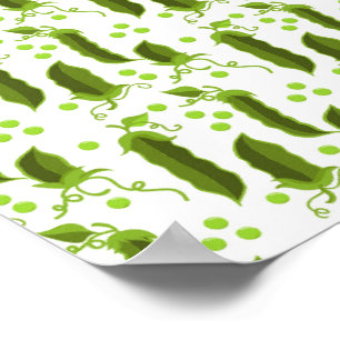Póster Green Peas Plants Leaves Round Vegetable Foods