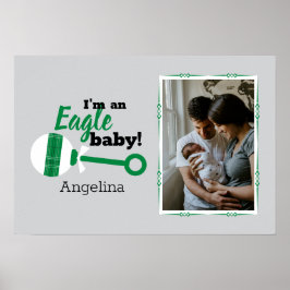Póster Green Plaid Rattle Eagle Baby Photo Poster