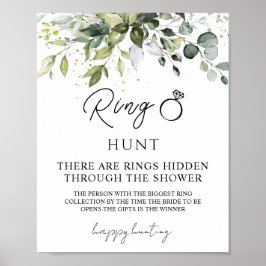 Póster Green Ring Hunt Bridal Shower Game