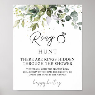 Póster Green Ring Hunt Bridal Shower Game