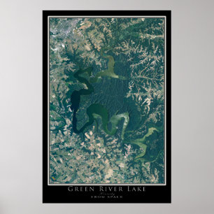 Póster Green River Lake Kentucky Satellite Poster Map