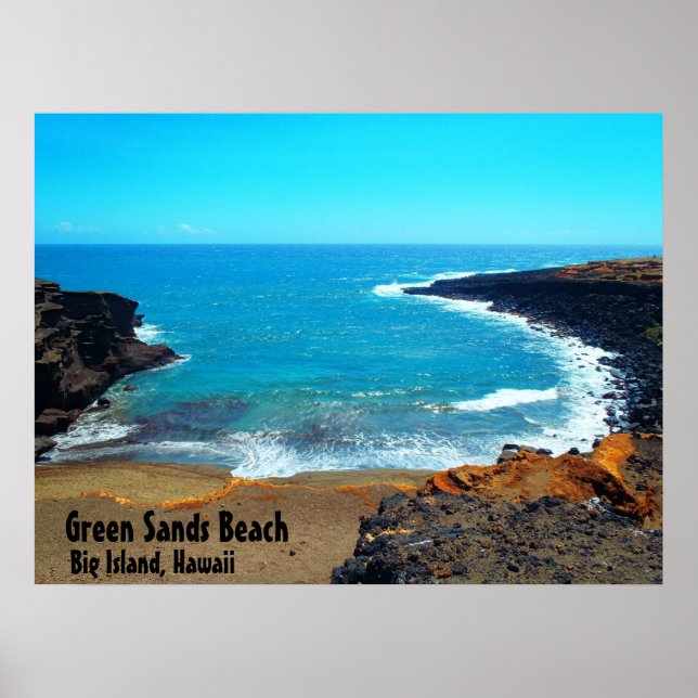 Póster Green Sands Beach gran isla poster Hawaii (Frente)