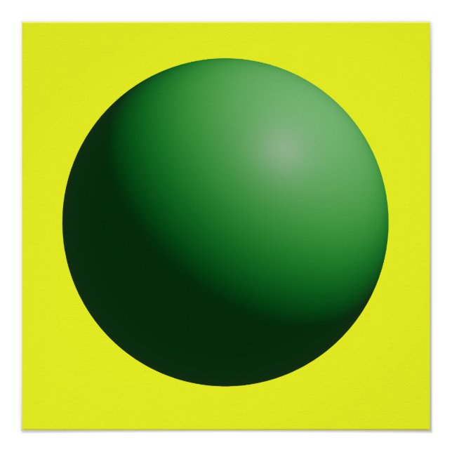 Póster Green Sphere on Yellow  (Anverso)