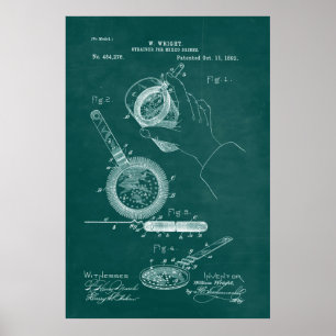 Póster Green   Strainer Para La Patente De Bebidas Mezcla