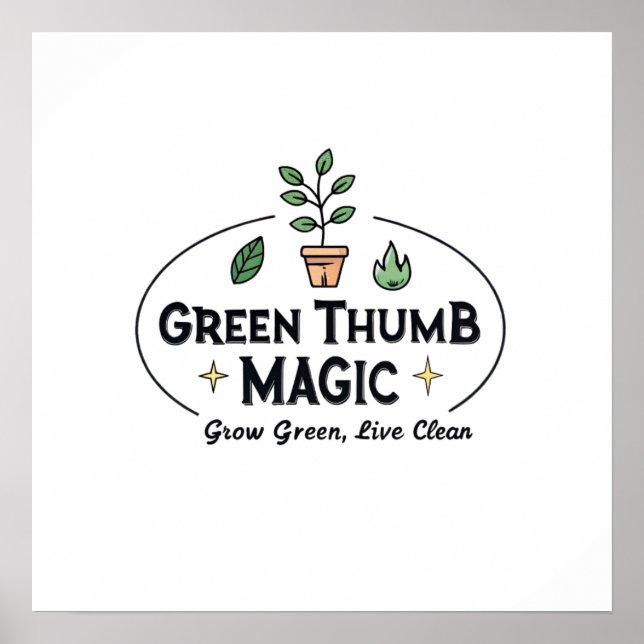 Póster Green Thumb Magic | Urban Gardening T-Shirt (Frente)