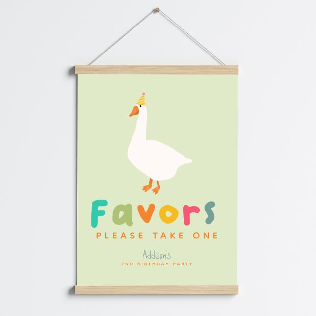 Póster Green Two Silly Goose 2nd Birthday Favor Sign (Subido por el creador)