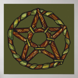 Póster Green Witch Pentacle Nature Wicca