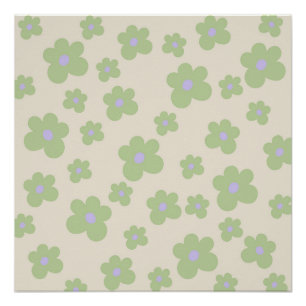 Póster Green Y2K Bold Wildflower Vibrante Spring Art