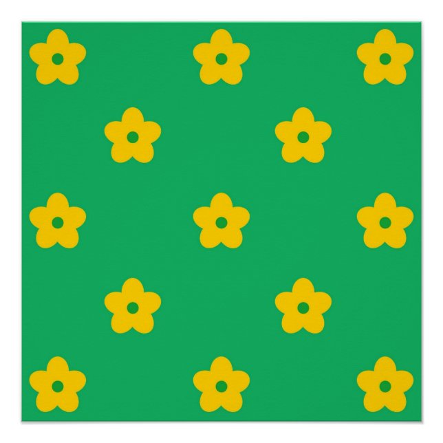 Póster Green Y2K Bold Wildflower Vibrante Spring Art (Anverso)