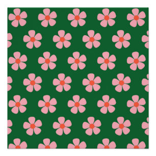 Póster Green Y2K Bold Wildflower Vibrante Spring Art