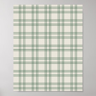 Póster Green Y Cream Gingham