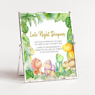 Póster GreenBoy Dinosaur Baby Diapers nocturnos tardíos