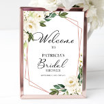 Póster Greeneration Geometric Bridal Shower Welcome Poste<br><div class="desc">Hermosa vegetación eucalipto blanco floral geométrica ducha de novia signo de bienvenida. Fácil de personalizar con tus detalles. Por favor, contacte conmigo a través del chat si tiene preguntas sobre el trabajo artístico o necesita personalización. NOTA: Para obtener ayuda sobre pedidos, envío, información sobre productos, etc., póngase en contacto con...</div>