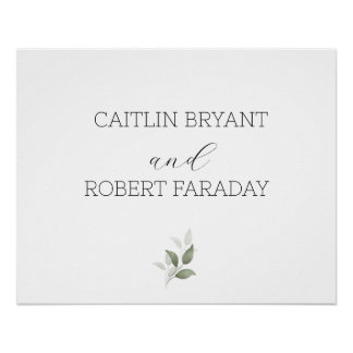 Póster Greenery Boda moderno