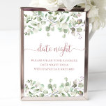 Póster Greenery Bridal Shower Date Night Jar Rótulo<br><div class="desc">Greenery Bridal Shower Date Night Jar Rótulo</div>