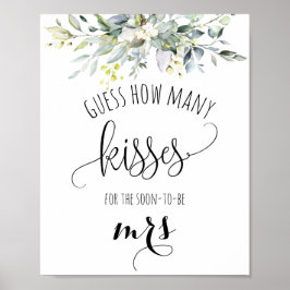 Póster Greenery Bridal Shower Game Poster