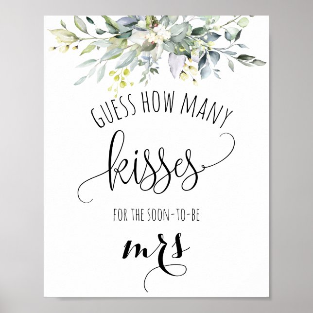 Póster Greenery Bridal Shower Game Poster (Frente)
