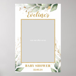 Póster Greenery Eucalyptus boho baby shower photo prop