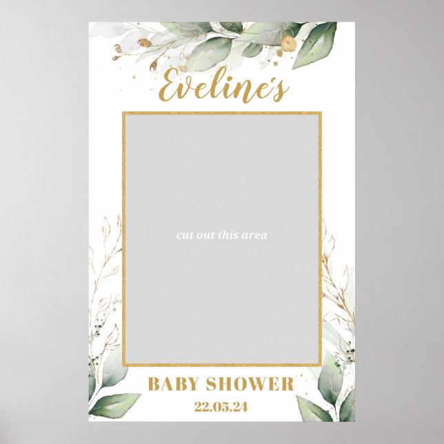 Póster Greenery Eucalyptus boho baby shower photo prop (Frente)