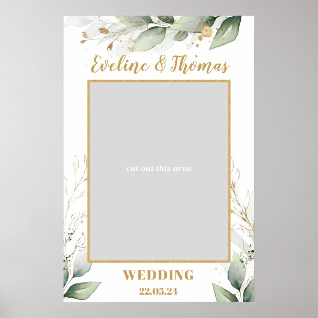 Póster Greenery Eucalyptus deja el prólogo de boho boda (Frente)