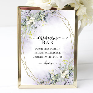 Póster Greenery Eucalyptus Geometric Mimosa Bar Rótulo