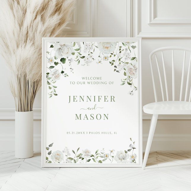 Póster Greenery Eucalyptus Wedding Welcome Sign Poster (Subido por el creador)