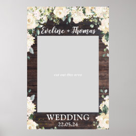 Póster Greenery foliage boho rustic wedding photo prop