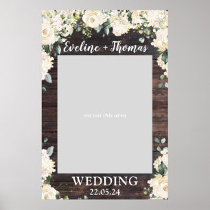 Póster Greenery foliage boho rustic wedding photo prop