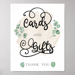 Póster Greenery Gold Bodas Tarjetas y Regalos Rótulo Post